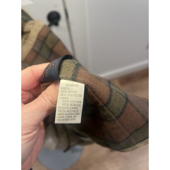 The Territory Ahead Mens M Trench Coat Solid Olive Button-Front Flannel Lined - Picture 9 of 11